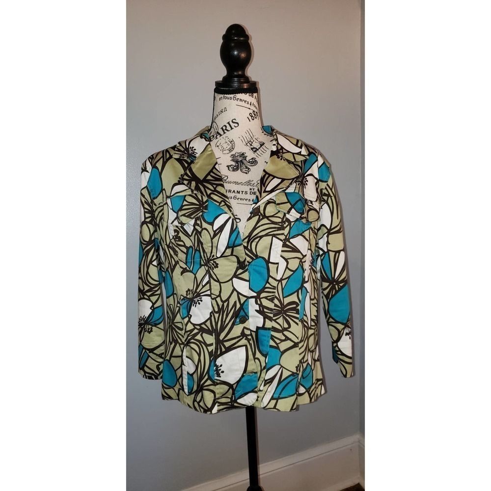 Mirror Image Women's Multicolor Peak Collar Button-Up Casual Jacket Size Large
